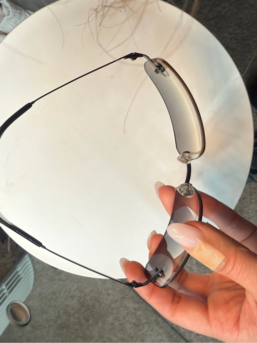 CHANEL Rimless Gradient Sunglasses - Black & Gray